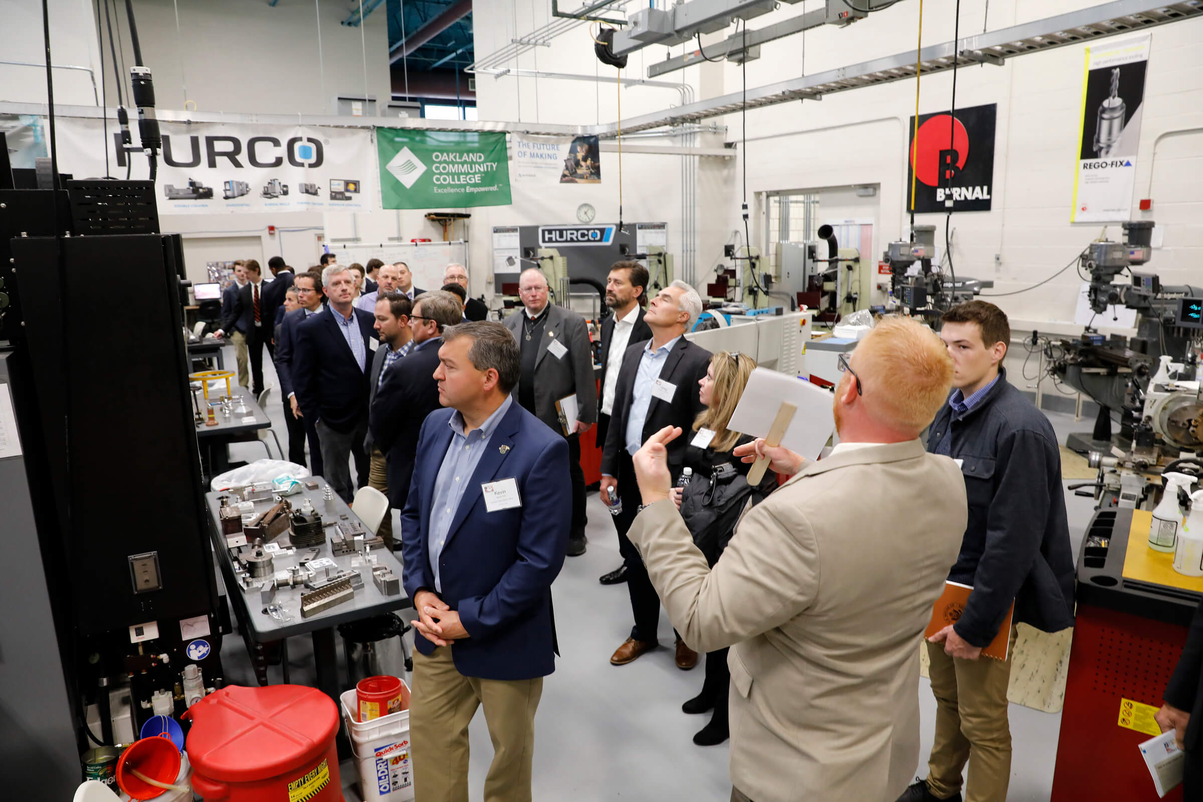 Attendees of DEC's member meeting touring OCC’s Advanced Manufacturing, Robotics and Skilled Trades Facilities.