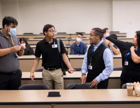 Participants in the Year Up program prepare for a class in Dallas