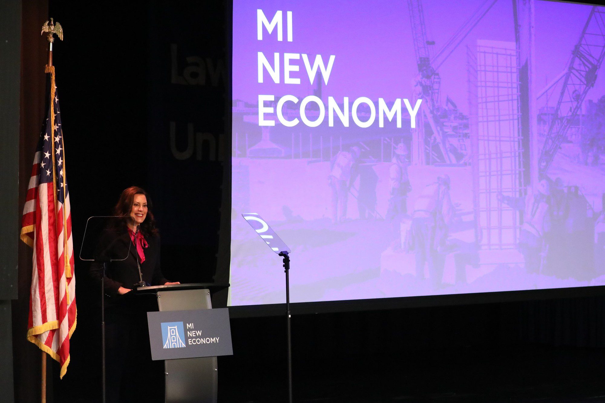 Gov. Whitmer speaking at Michigan Achievement Scholarship signing