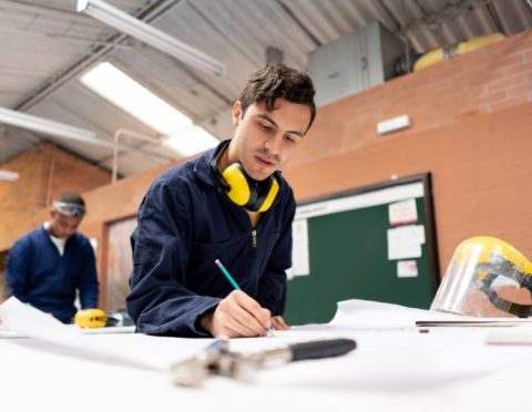 STEM student in an engineering class