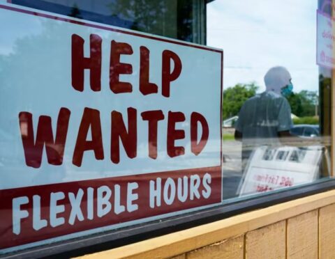 A help wanted sign