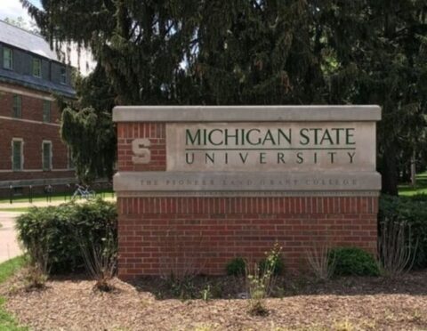 Michigan State University campus sign
