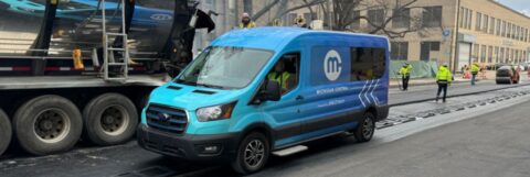 14th Street east of Michigan Central is now equipped with inductive-charging coils between Marantette and Dalzelle streets that will charge electric vehicles equipped with Electreon receivers as they drive on the road.