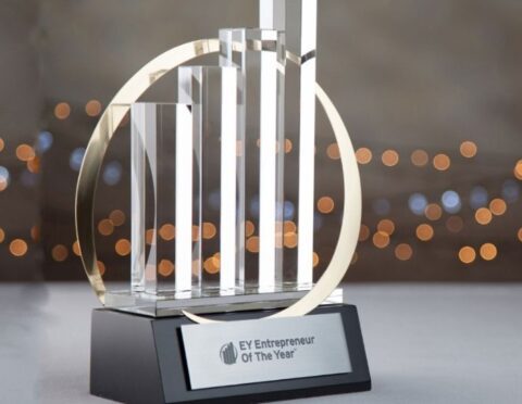 EY Entrepreneur of the Year award trophy