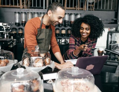 Small business coffee shop owners