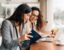 Two women having a business meeting at a coffee shop