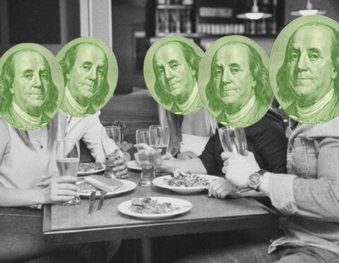 a group of friends at dinner
