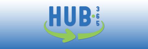 HUB-365 Logo on Ombre Background Wide