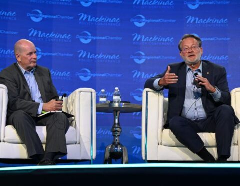 Sen. Gary Peters speaks at the 2024 Mackinac Policy Conference