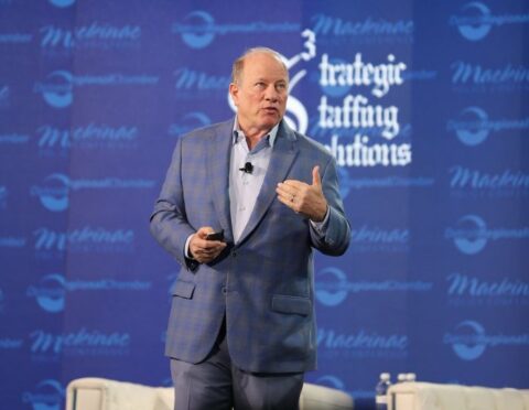 Mayor Mike Duggan speaks at the 2025 Mackinac Policy Conference