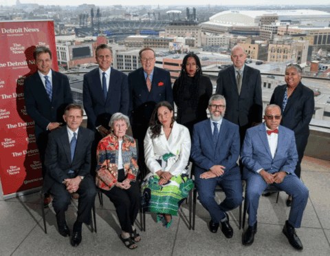 Recipients of the 2025 Michiganian of the Year Awards gather for a group picture at the award ceremony on June 12.