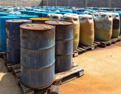 hazardous waste in barrels
