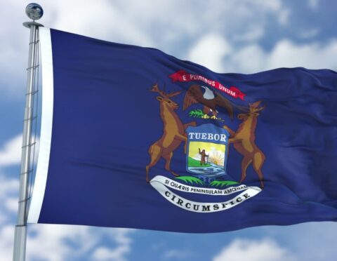 Michigan Waving Flag