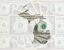 Outline map of michigan with transparent american dollar banknotes