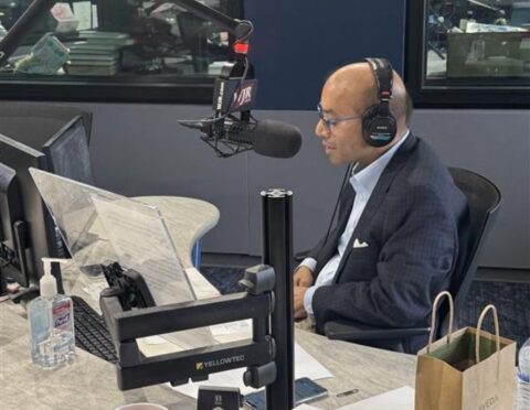 Sandy K. Baruah at the WJR studio