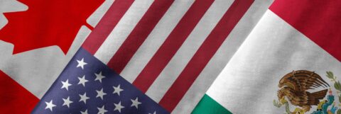 US, Canada, and Mexico flag