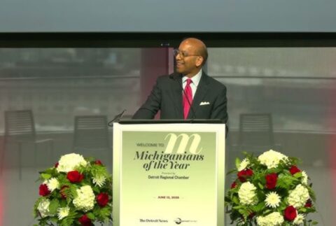 Sandy K. Baruah at the 2025 Michiganian of the Year event