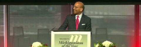 Sandy K. Baruah at the 2025 Michiganian of the Year event