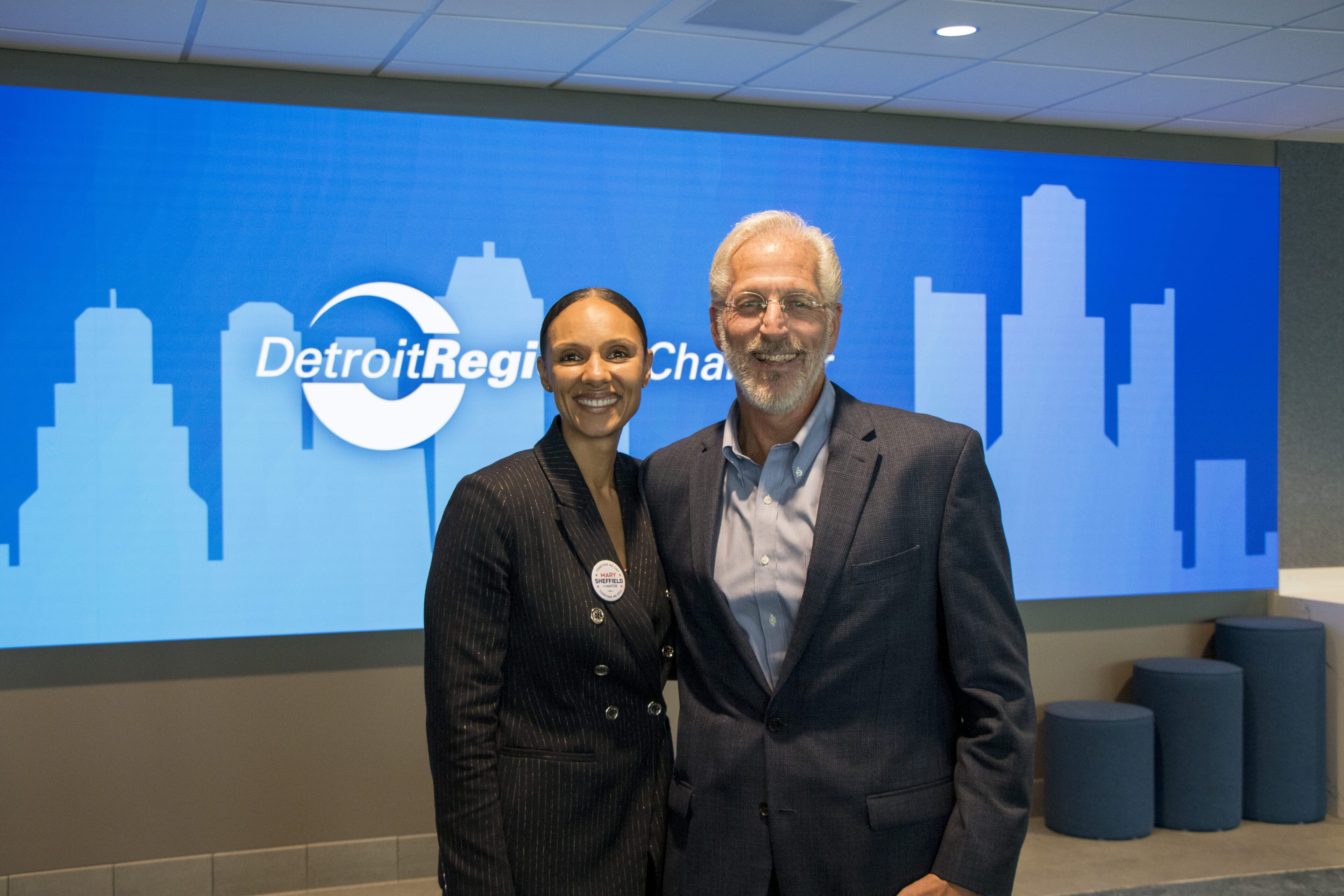 Mike Bernard and Mayor Mary Sheffield