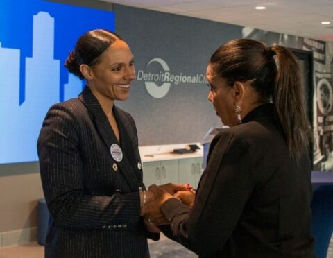 Mayor Mary Sheffield at the Detroit Regional Chamber