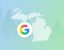 outline of Michigan with a Google logo