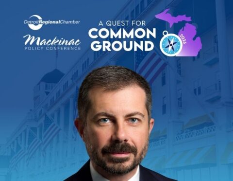Pete Buttigieg Mackinac Policy Conference speaker graphic