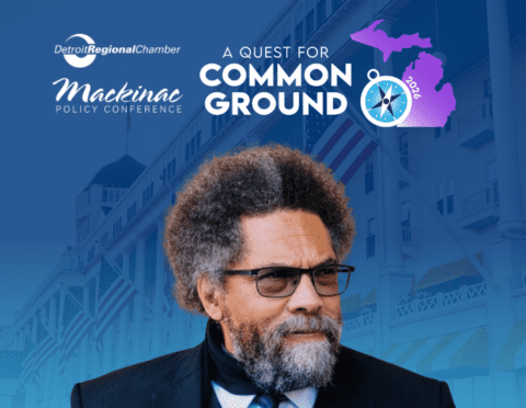 Cornel West Mackinac Policy Conference promotional graphic