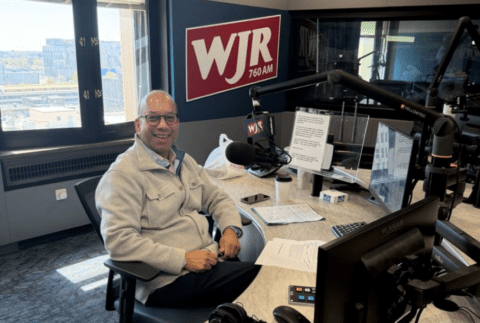 Sandy K. Baruah as a guest host at WJR 760AM