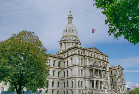 Exterior of the Michigan State Capitol Building in Lansing