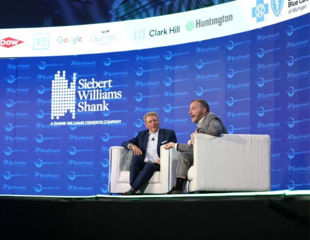 Devin Scillian on stage at the Mackinac Policy Conference