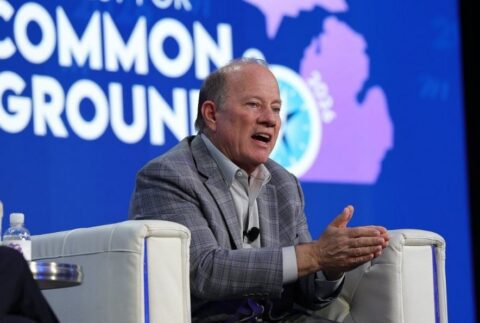 Former Mayor Mike Duggan speaks at the 2026 Mackinac Policy Conference