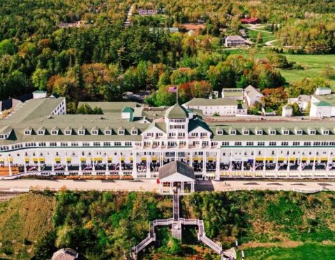 Aerial shot of the Grand Hotel