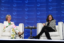 Gov. Whitmer and Tricia A. Keith of Blue Cross Blue Shield of Michigan chat on stage during the 2025 Mackinac Policy Conference.
