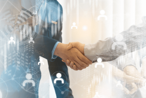 Two people shaking hands