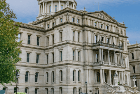 Exterior of the Michigan State Capitol Building in Lansing