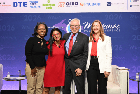 Nicole Sherard-Freeman, Mona Hanna, Michael Horrigan, and Megan Murphy at 2026 Mackinac Policy Conference
