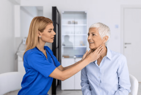 a woman seeing her doctor