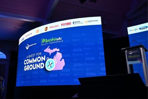 Signage from the 2026 Mackinac Policy Conference