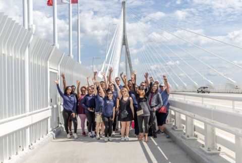 Chamber team members on the Gordie Howe International Bridge