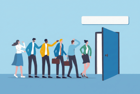 Hiring opportunity, apply new job, career candidate, interview applicant or employment, job seeker or talent search, diversity concept, business people applicant wait at hiring company office.
