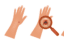 Tick ​​on a human hand. Tick bite with Erythema. Tick under magnification. Hand-drawn vector illustration.