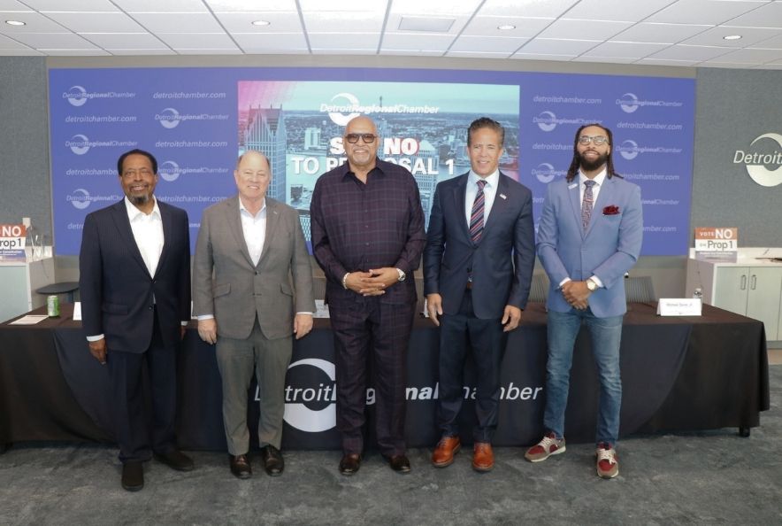 Press conference at the Detroit Regional Chamber