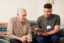 Support worker with client
